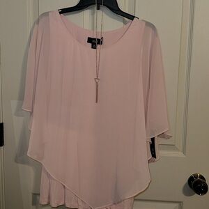 AGB pink silky blouse. XL. NWT. Lined